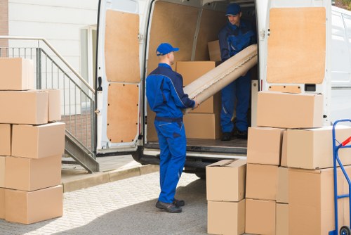 Commercial moving team planning a business relocation in Belsize Park
