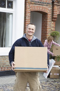 Removal team sorting recyclable items in Belsize Park