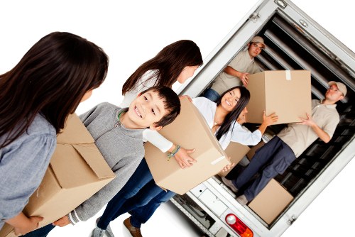 Removal truck hired for a local move in Belsize Park