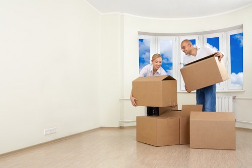 Packing office furniture and equipment for relocation in Belsize Park