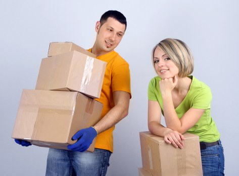Customer booking moving services and confirming details
