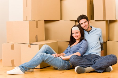 Packed moving van ready for urgent removals in Belsizepark