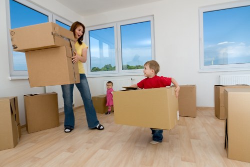Student packing belongings for a move in Belsizepark