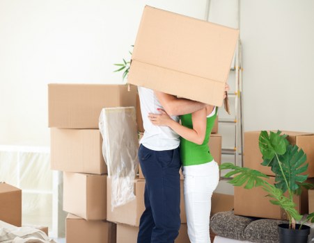 Small removal van providing flexible moving services in Belsize Park