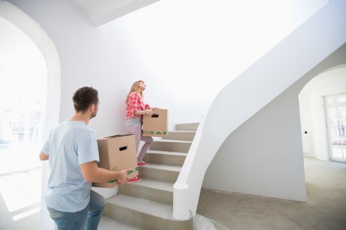 Loading commercial furniture for transport in a Belsize Park move
