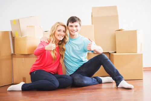 Removals manager checking complaint records