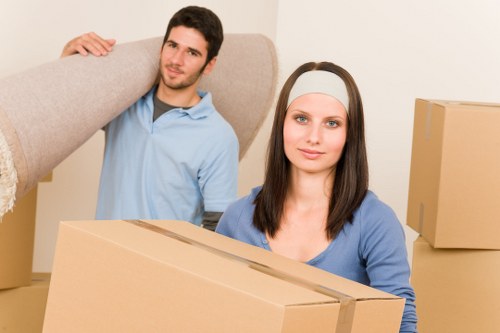 Removal van used for house, office, and furniture transport in Belsizepark