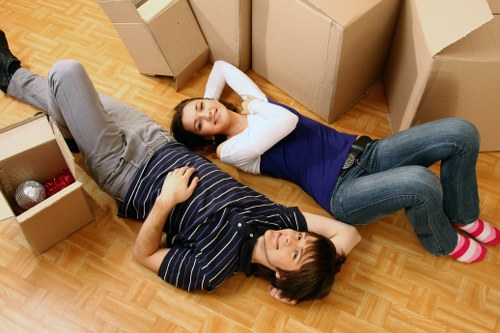 Packed boxes and fragile items prepared for transport
